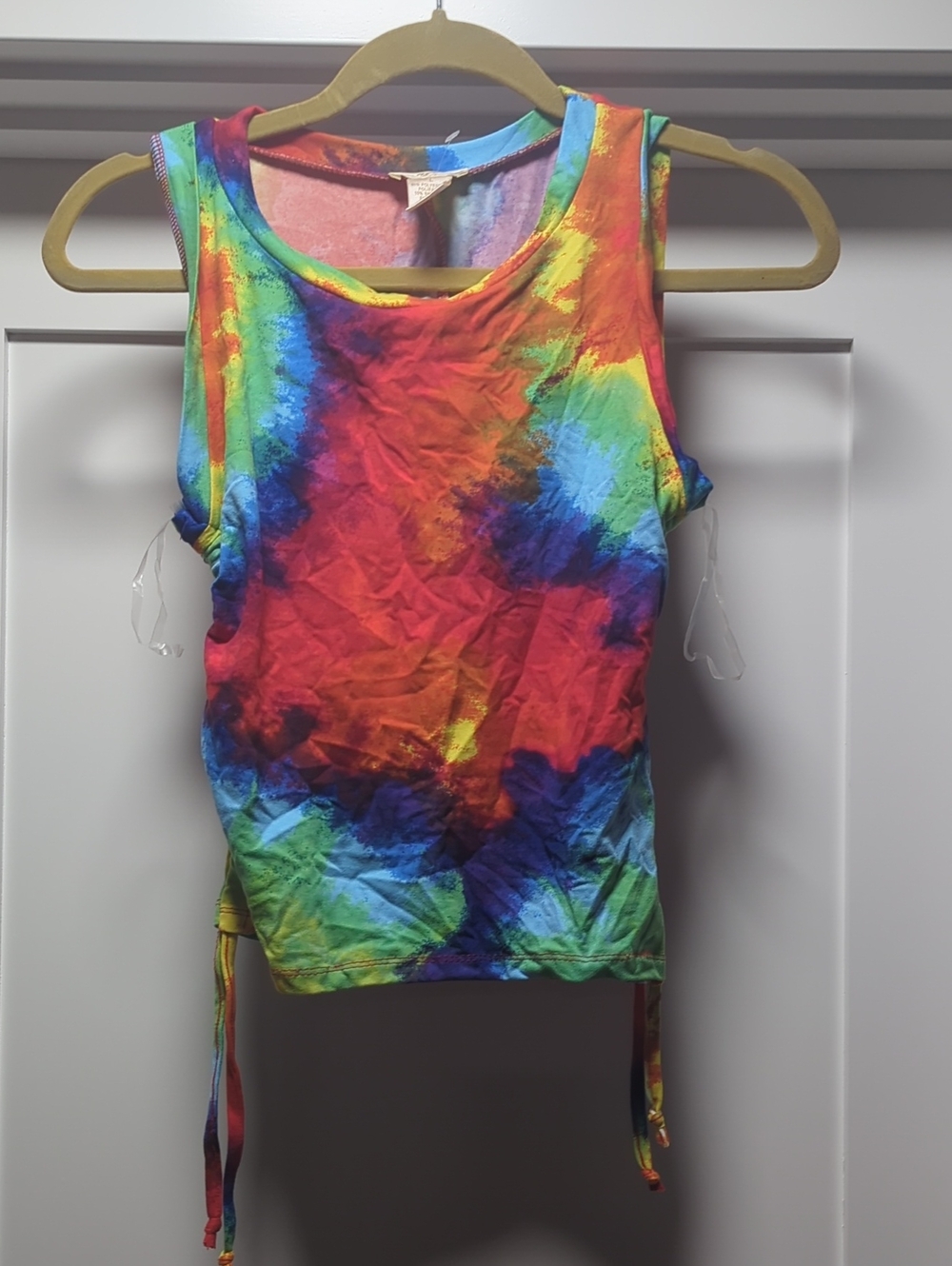 NYC Tie-Dye Crop Tank Top - Red, Blue, Green, Yellow